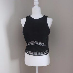 NWT TOPSHOP Black Pattern Sleeveless Crop Top
